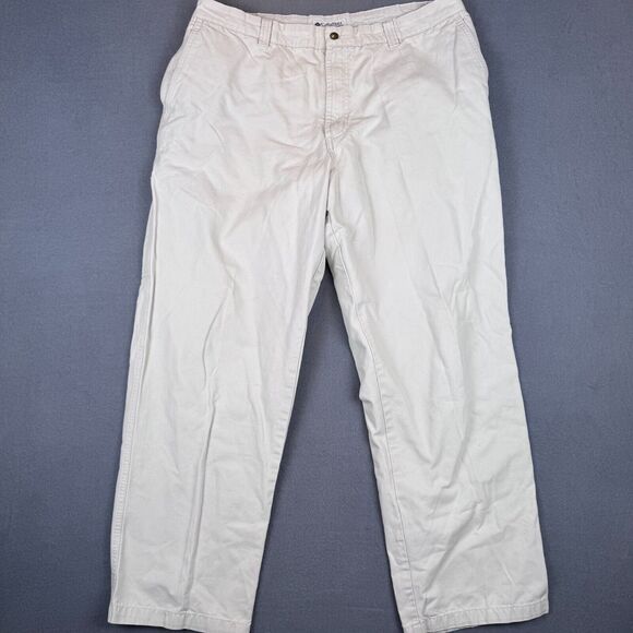 Columbia Mens 38x30 Sand White Utility Cargo Pants Cotton Polyester ROC AM8142 - Picture 2 of 11